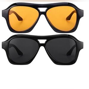 1 Pair of Oversized UV 400 Protection Aviator Sunglasses